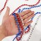 18 Pieces Patriotic Star Bead Necklaces Bulk, 33 Inches Red White Blue Metallic Necklaces for 4th of July, Independence Day, Memorial Day, Veteran Parade Party Favors and American-Themed Celebrations